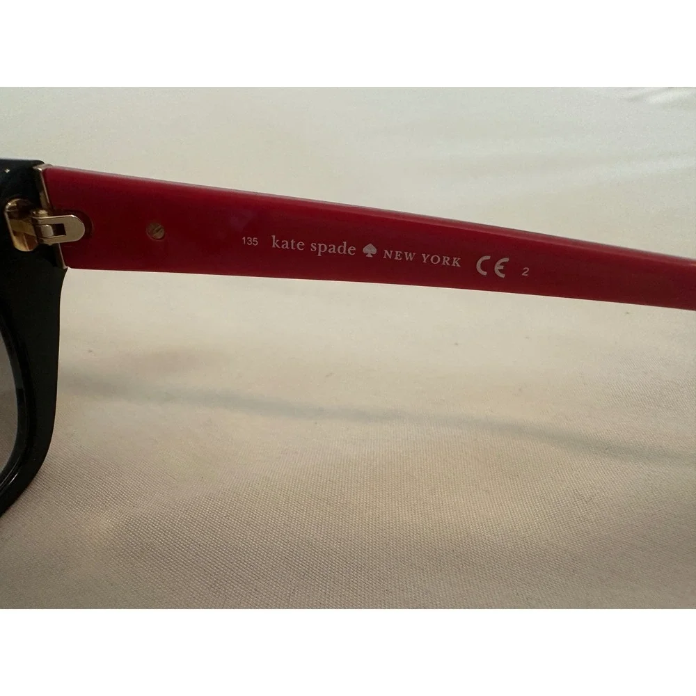 Kate Spade Crimson/S Black Red Cat Eye Sunglasses 807 F8 50-16-135‎